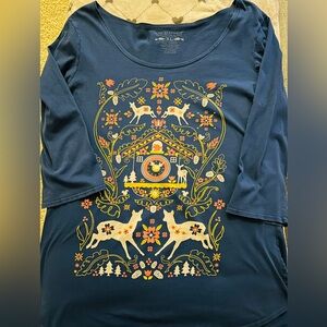 Blue Platypus XL cottagecore top